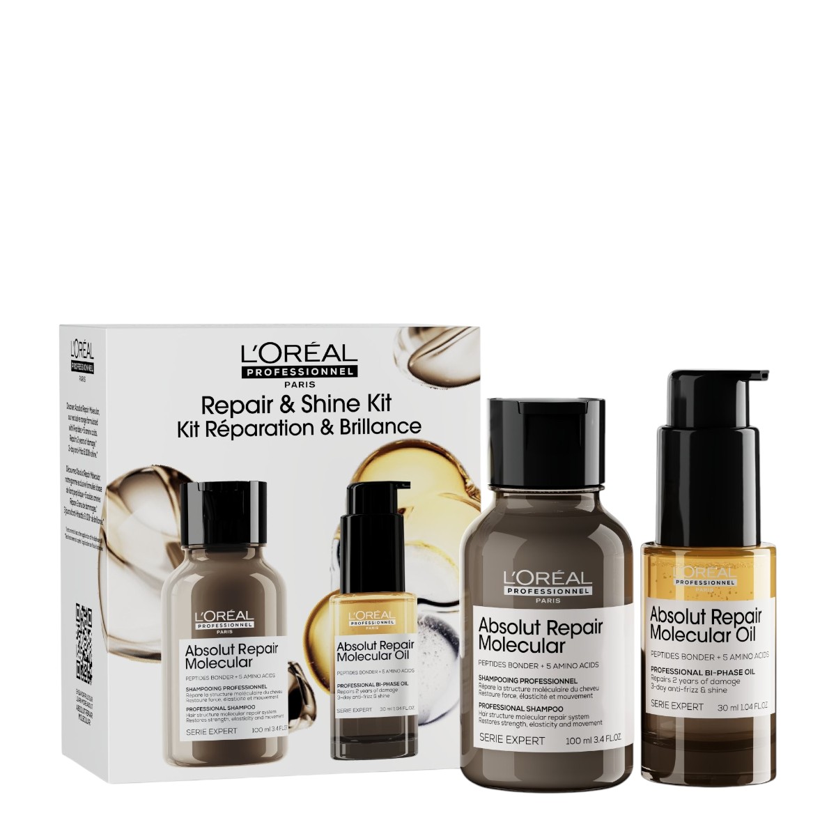 L'Oréal Professionnel Absolut Repair Molecular Mini Duo Zestaw: szampon 100 ml + olejek 30 ml