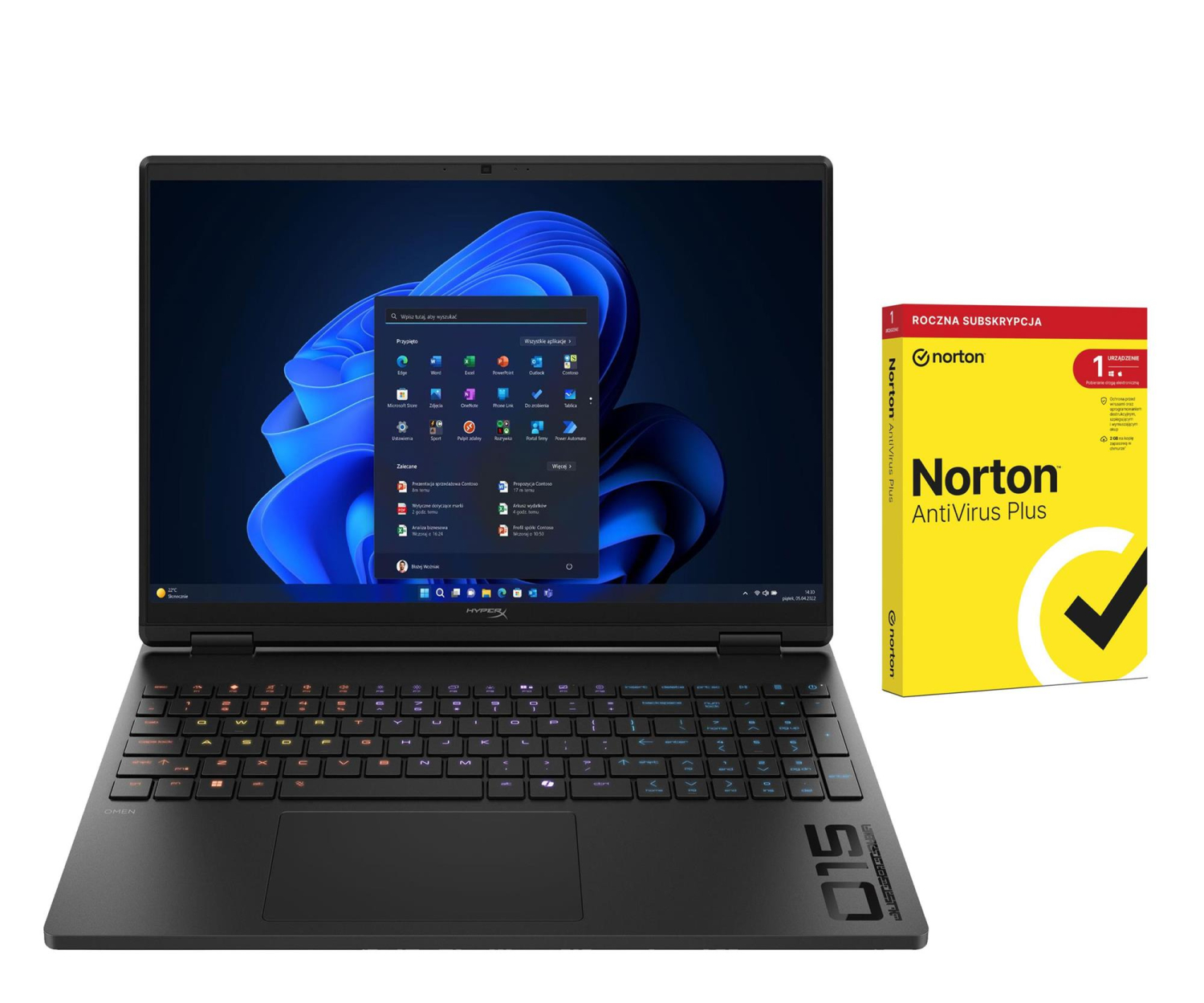 HyperX OMEN 15 Core i5-14500HX/24GB/512/Win11 RTX5060 + Norton DG3W3EA