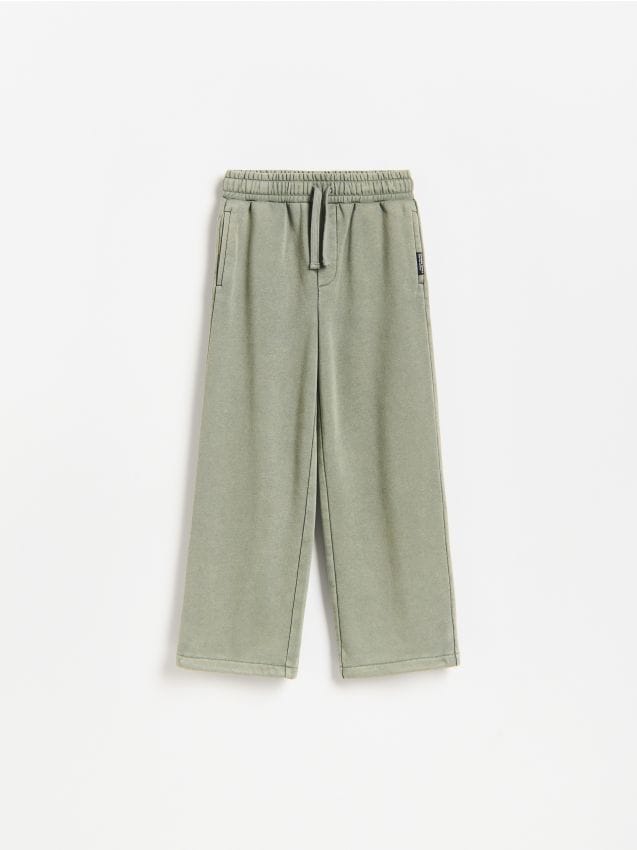 Reserved - Ocieplane spodnie wide leg - zielony