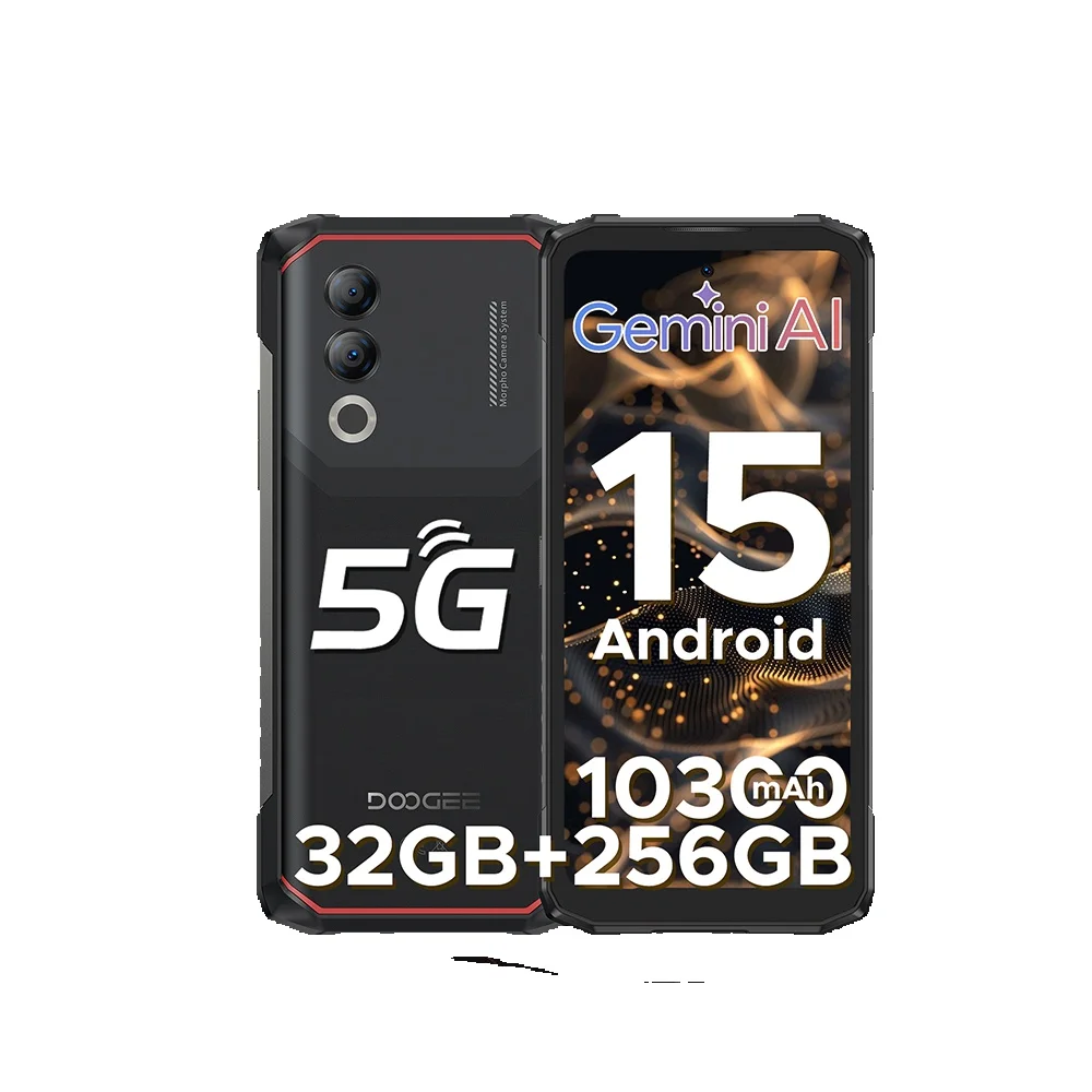 DOOGEE Blade20 Turbo 5G Wytrzymały telefon komórkowy Gemini AI z ekranem 6,6'', baterią 10300mAh, 8GB RAM, 256GB pamięci, aparatem 50MP, Androidem 15 i NFC. 8GB 256GB Gold