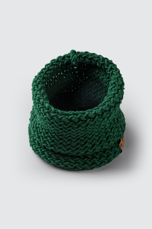 Komin z wełny merynosa handmade ZIELONY
