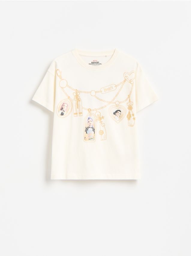 Reserved - T-shirt Kpop Demon Hunters™ - złamana biel