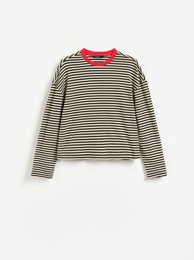 Reserved - Longsleeve z bawełną - czarny