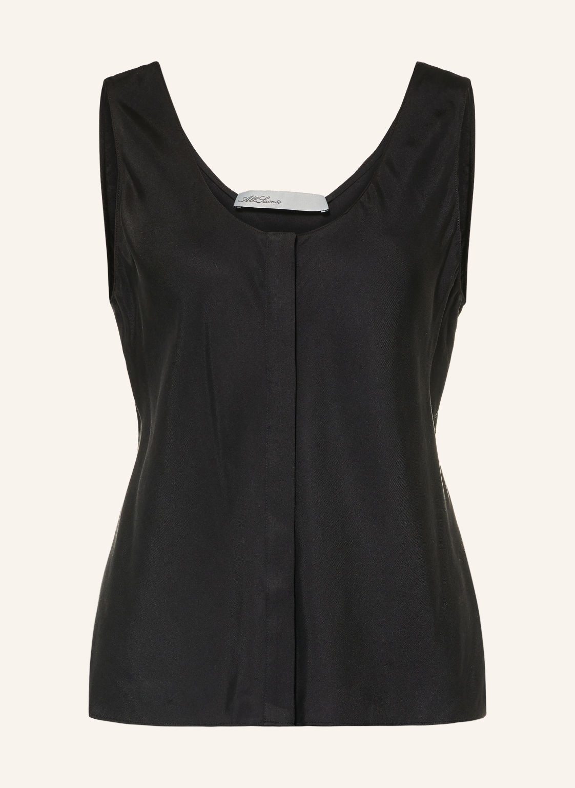Allsaints Top Koszulowy Milla Z Jedwabiem schwarz