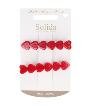 Solida Haarclip Herzen Acryl rot Klamry do włosów 50 g