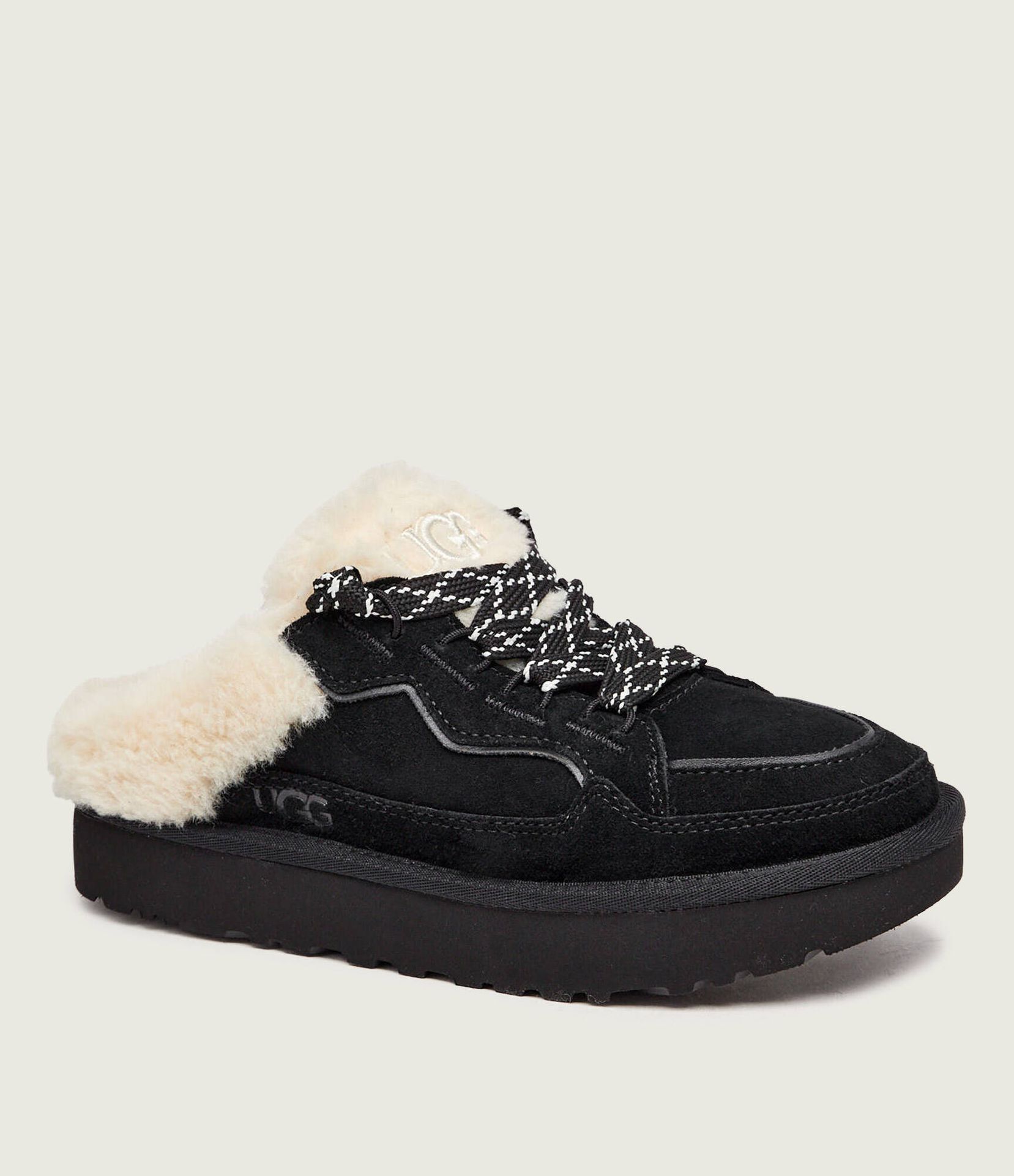 UGG Ocieplane Mule Lowmel shearling zamsz z dodatkiem wełny