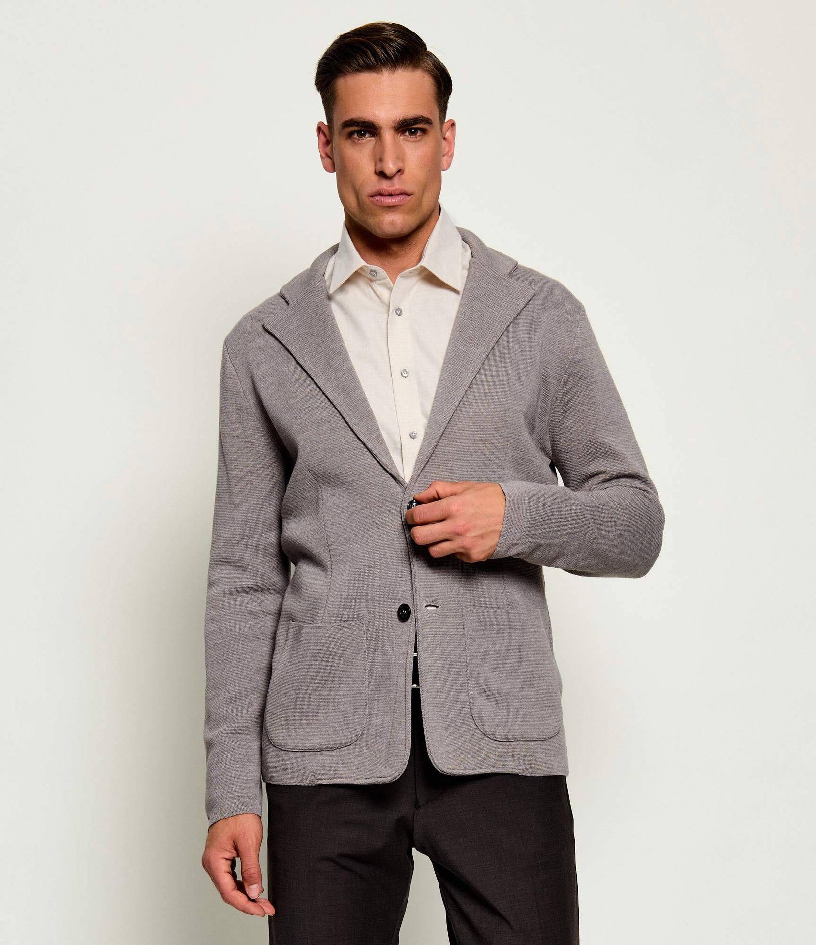 Sand Copenhagen Kardigan Milano Regular Fit z dodatkiem wełny