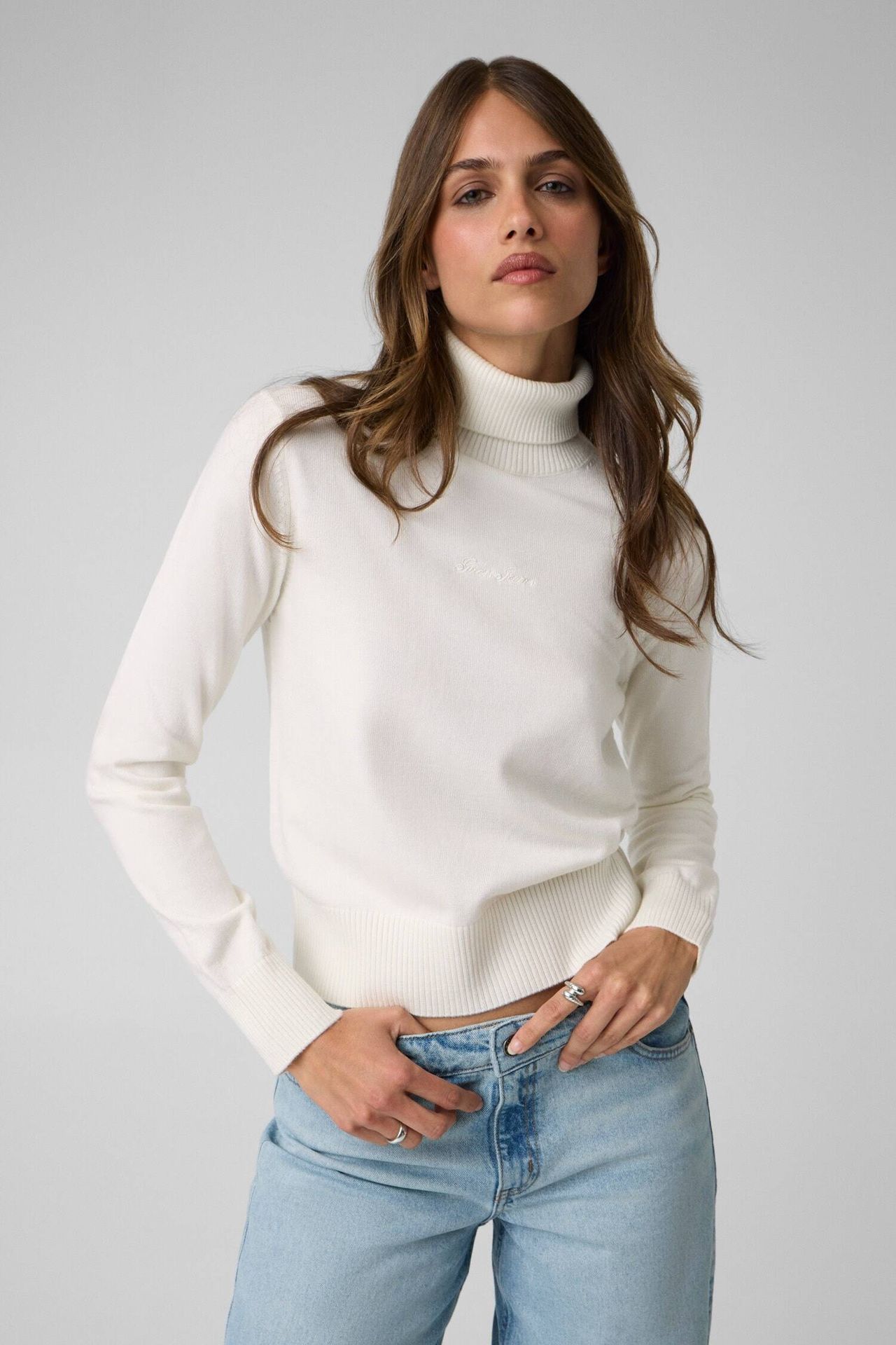 Guess Jeans Golf Regular Fit z dodatkiem jedwabiu i wełny