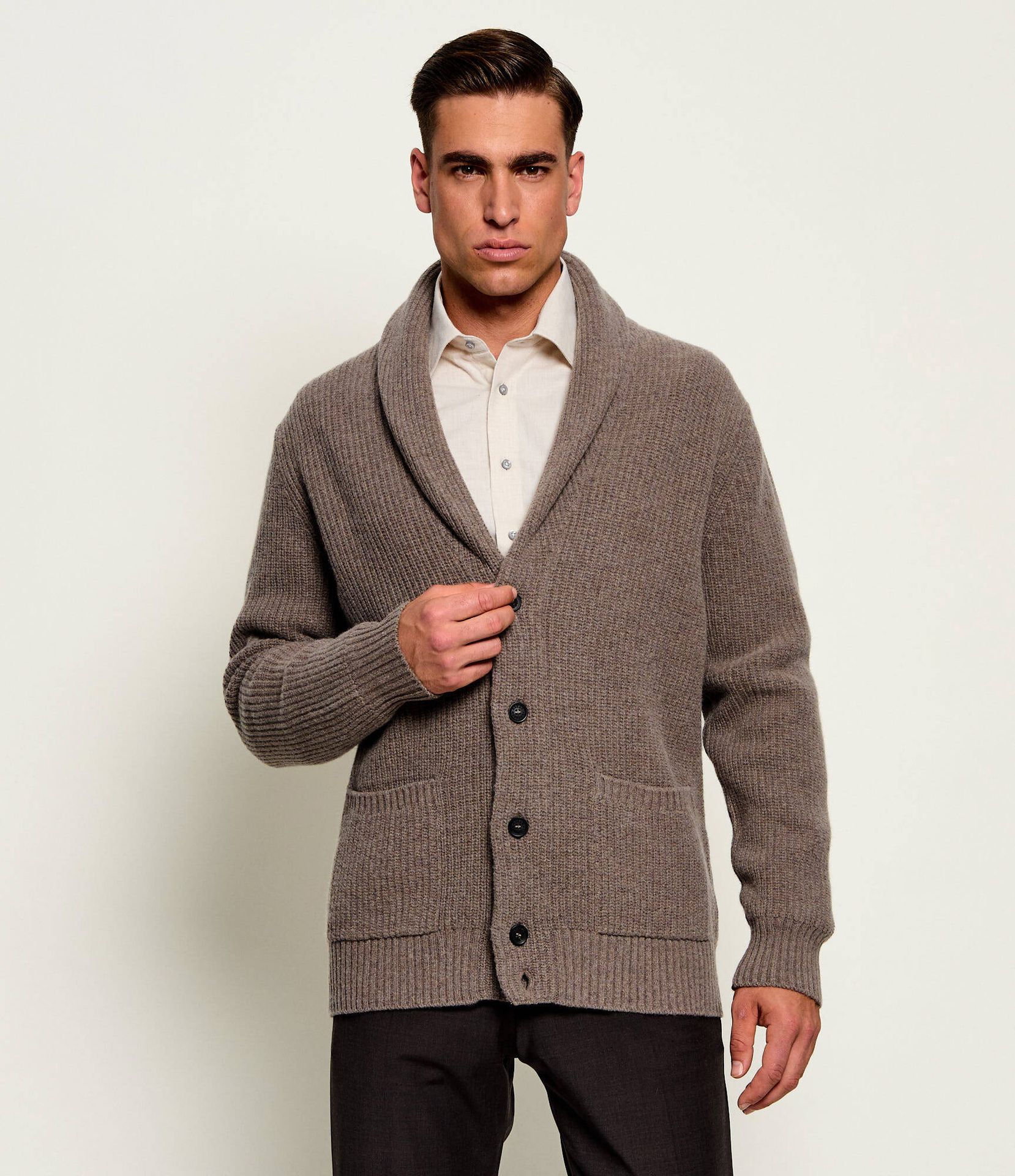 Oscar Jacobson Wełniany kardigan Roland Regular Fit