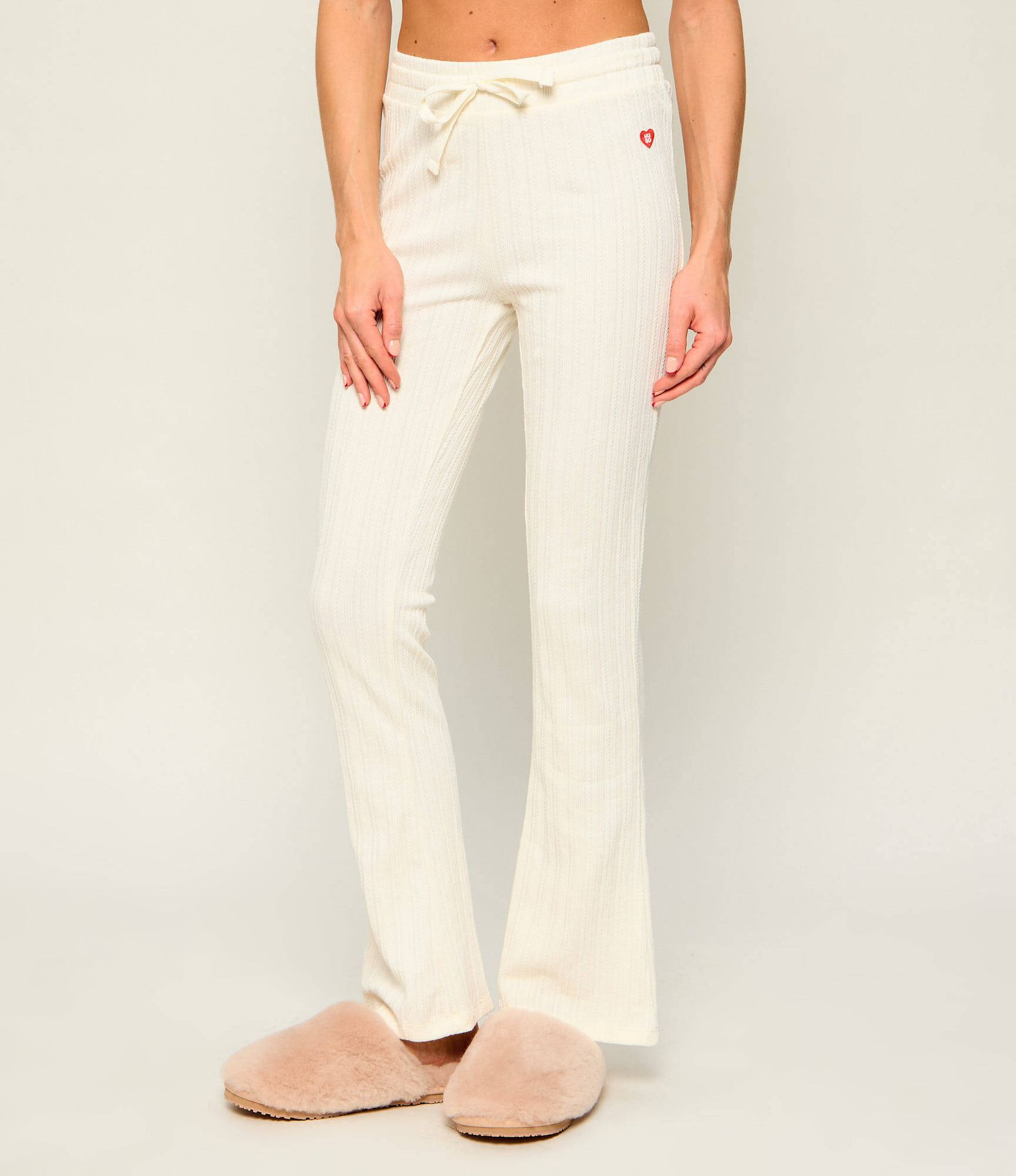 Hugo Bodywear Spodnie dzianinowe Cozy flare fit