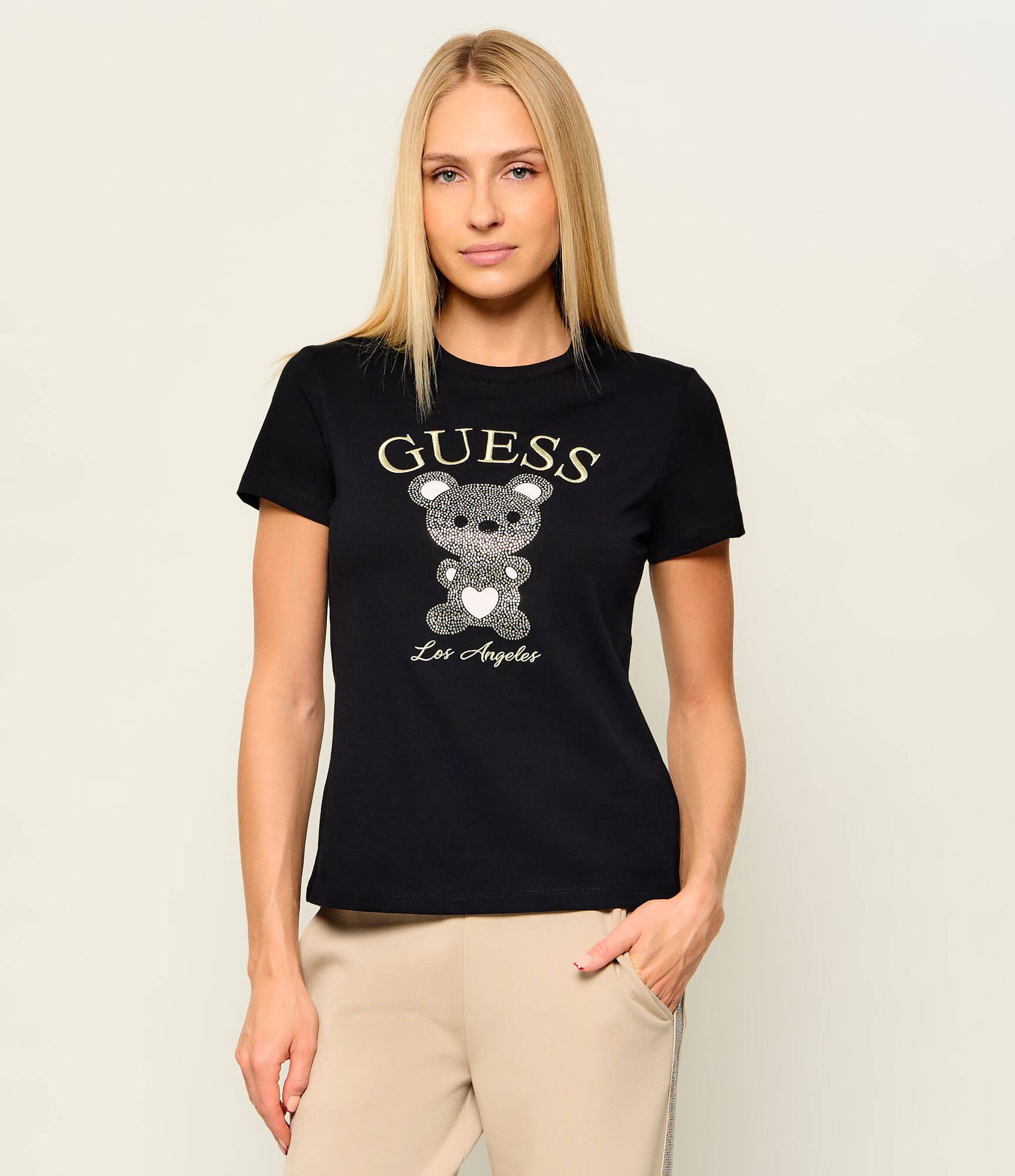 GUESS ACTIVE T-shirt Rhinestones Mini Bear Regular Fit