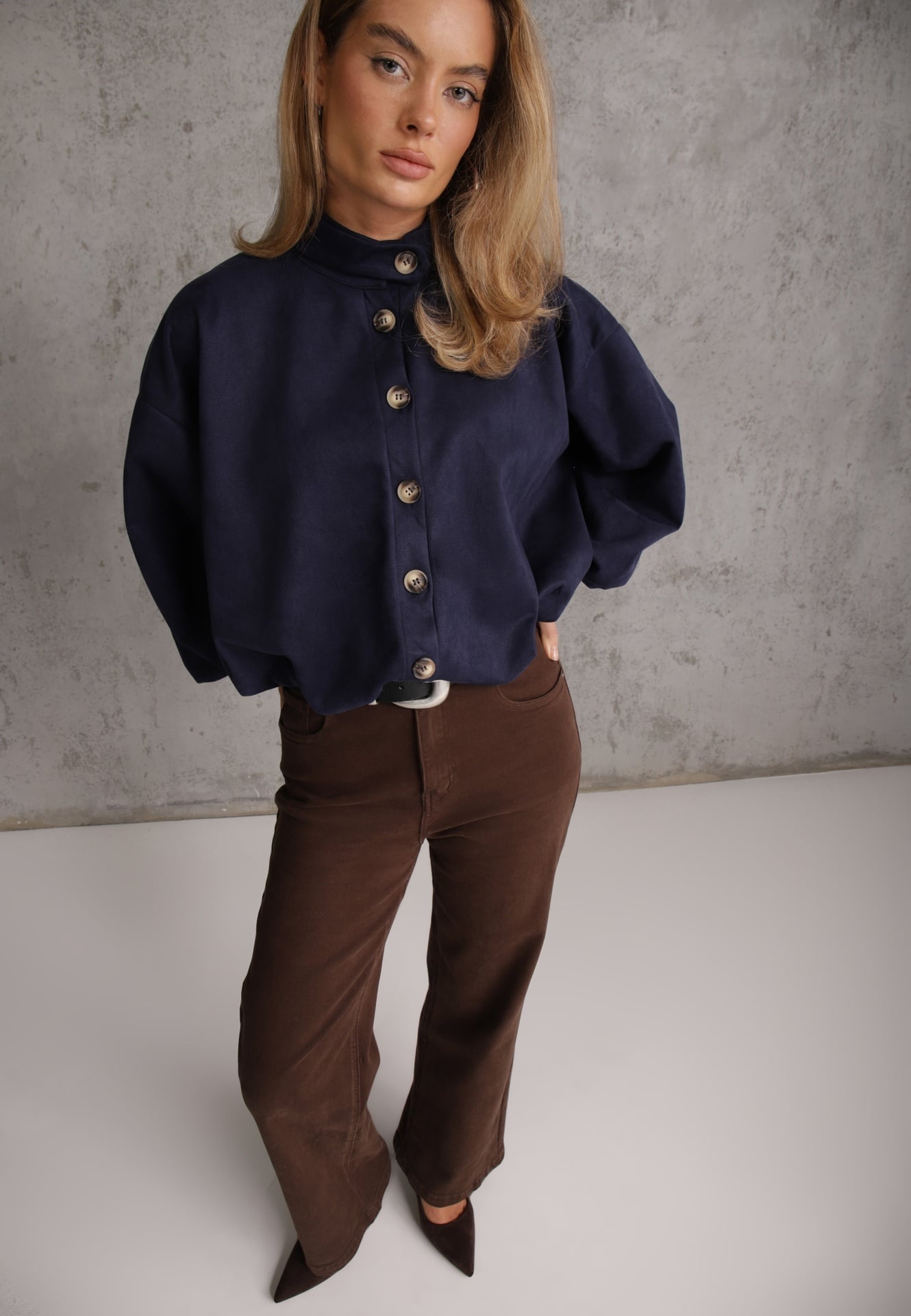 Brązowe Jeansy z Bawełny o Fasonie Straight Regular Waist Etelvina