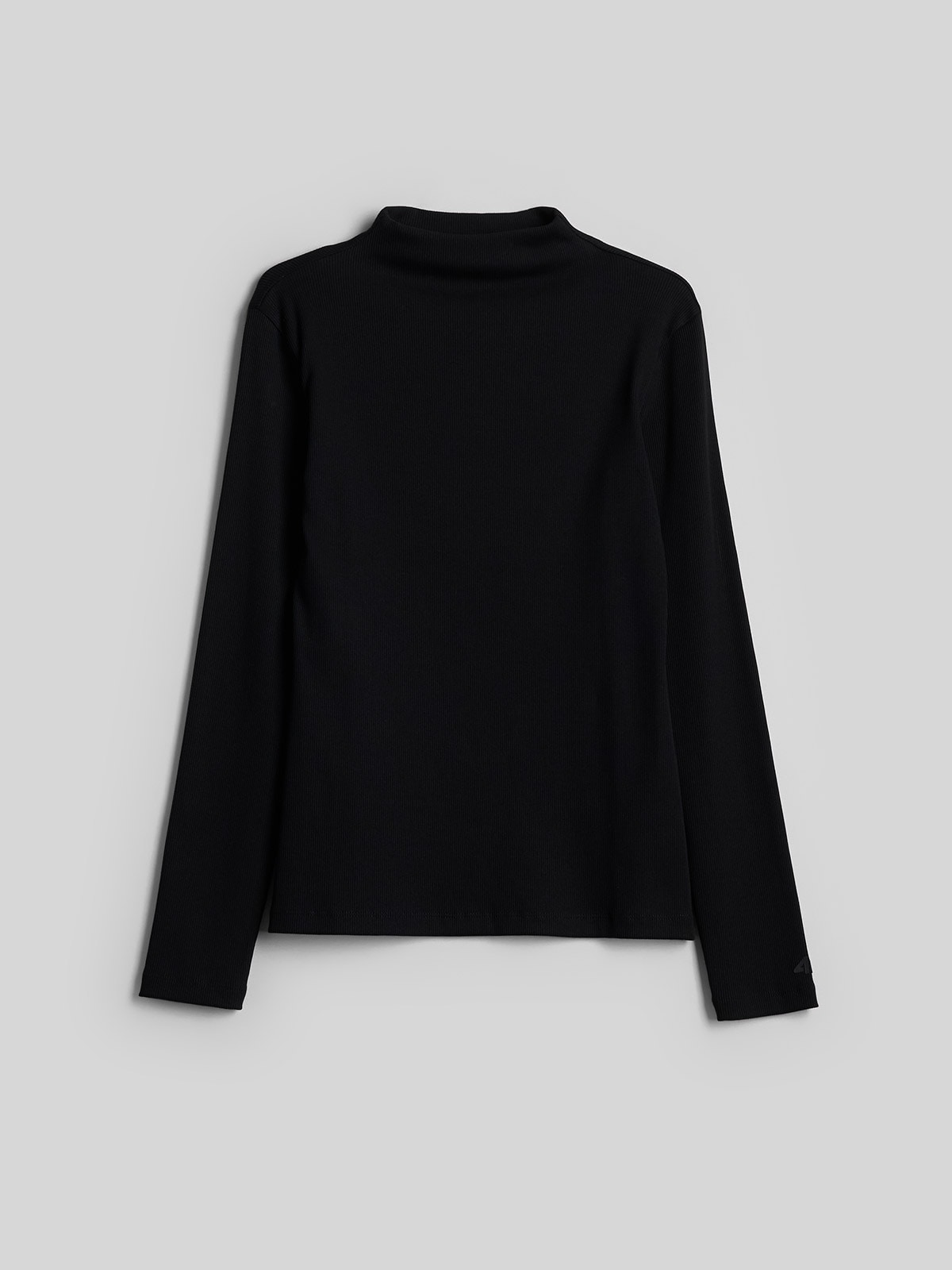 4F Longsleeve slim z prążkowanej dzianiny damski - czarny S