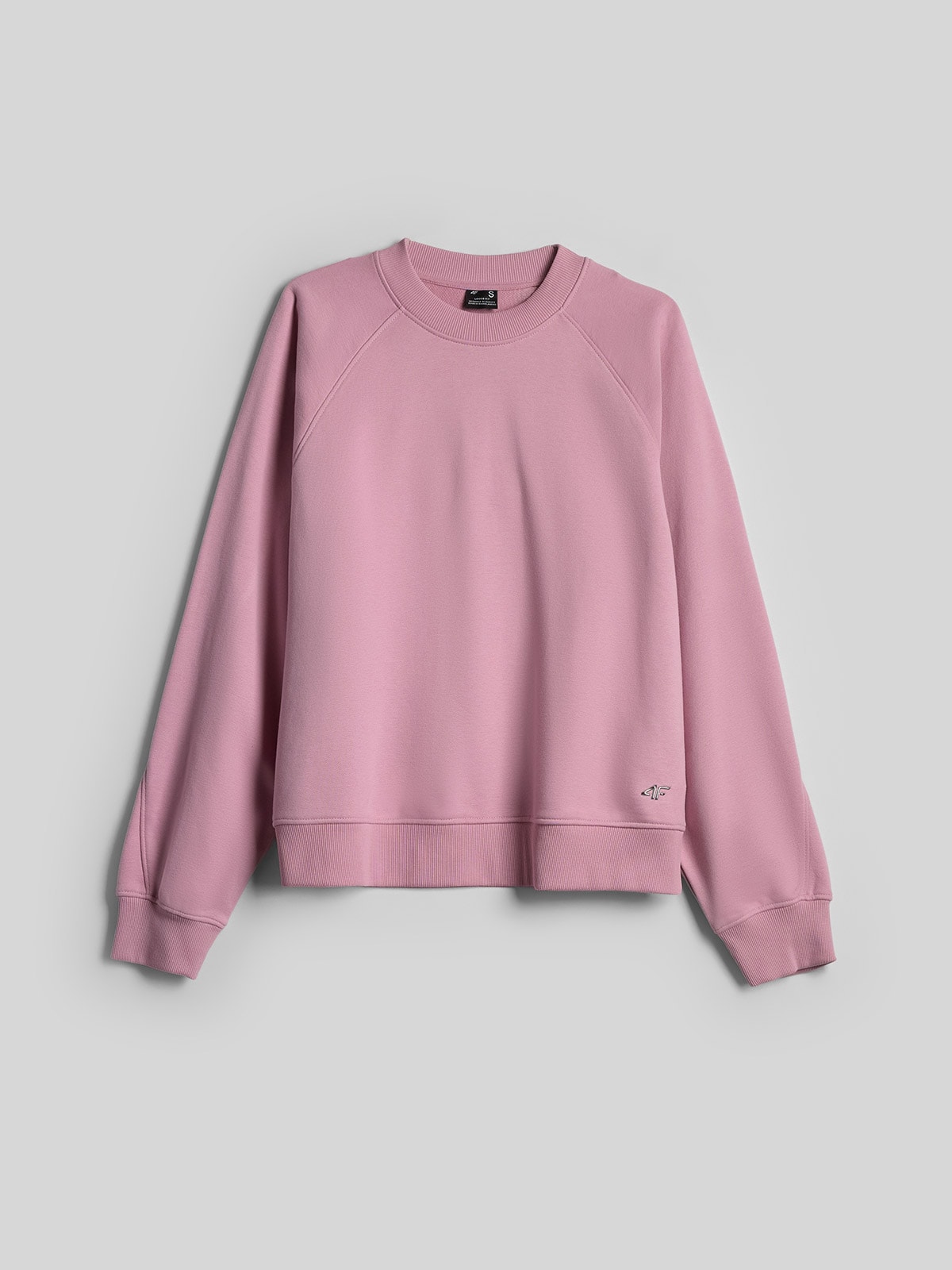 4F Bluza dresowa loose bez kaptura damska - różowa XS
