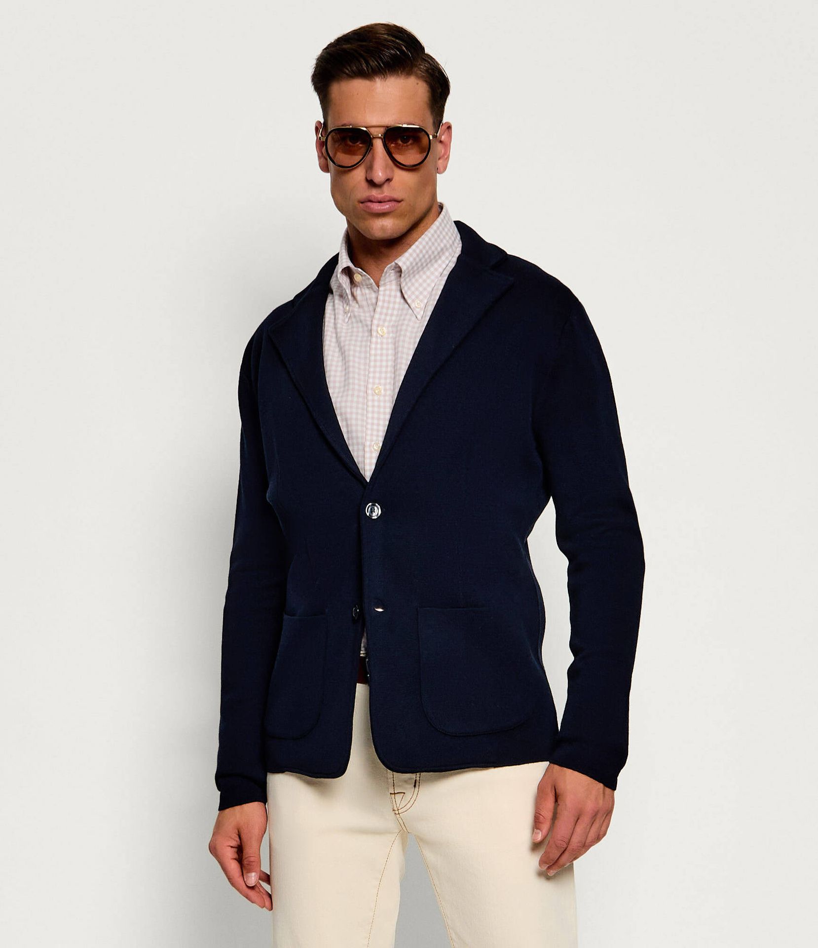 Sand Copenhagen Kardigan Milano Regular Fit z dodatkiem wełny