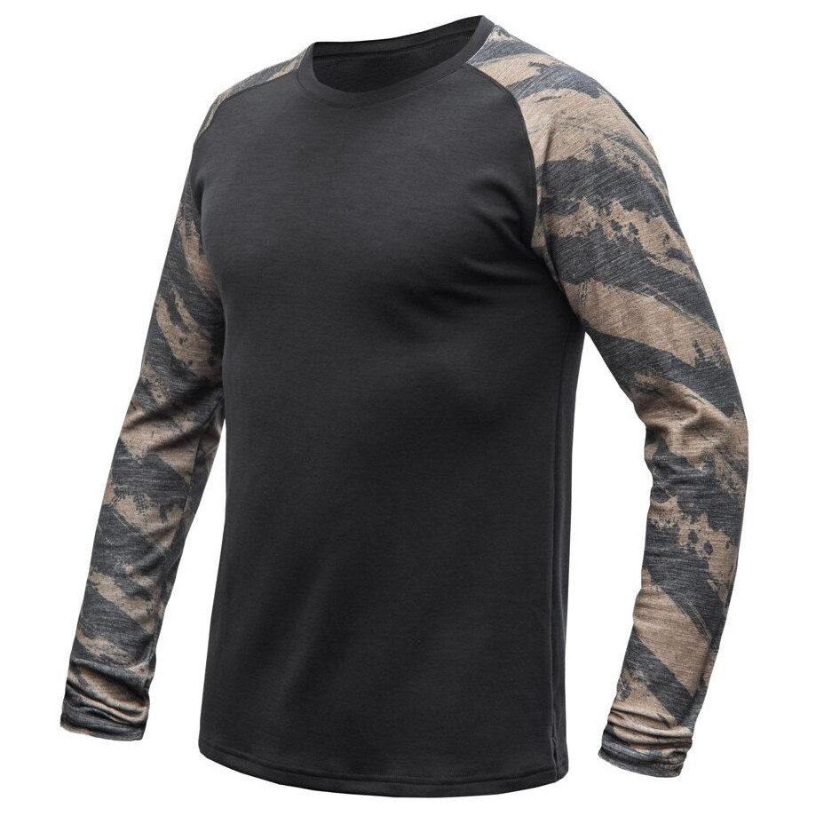 Męska koszulka Sensor Merino Blend Impress Rozmiar: L / Kolor: czarny/brązowy