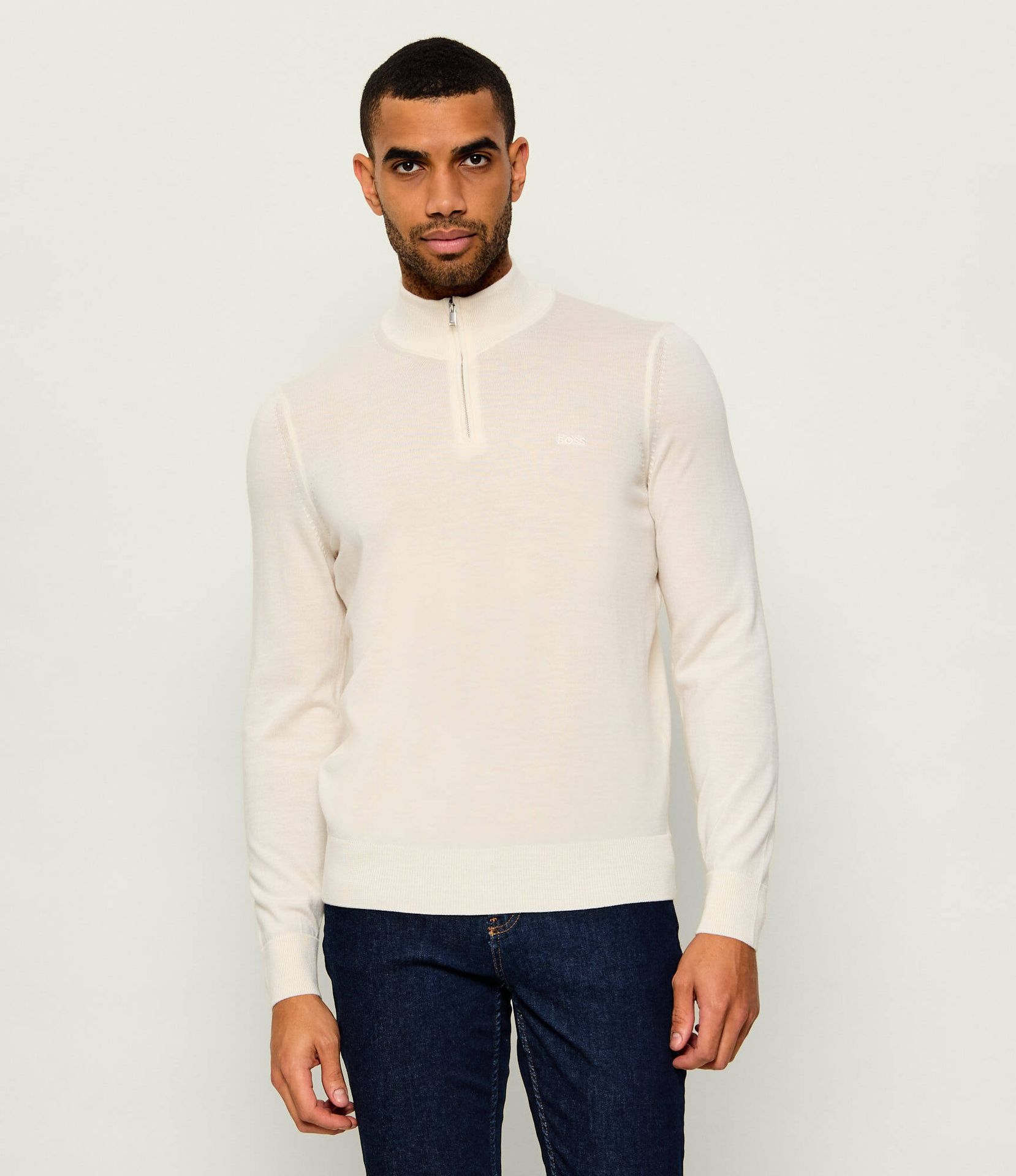 BOSS BLACK Wełniany półgolf H-Ebenji-L Slim Fit