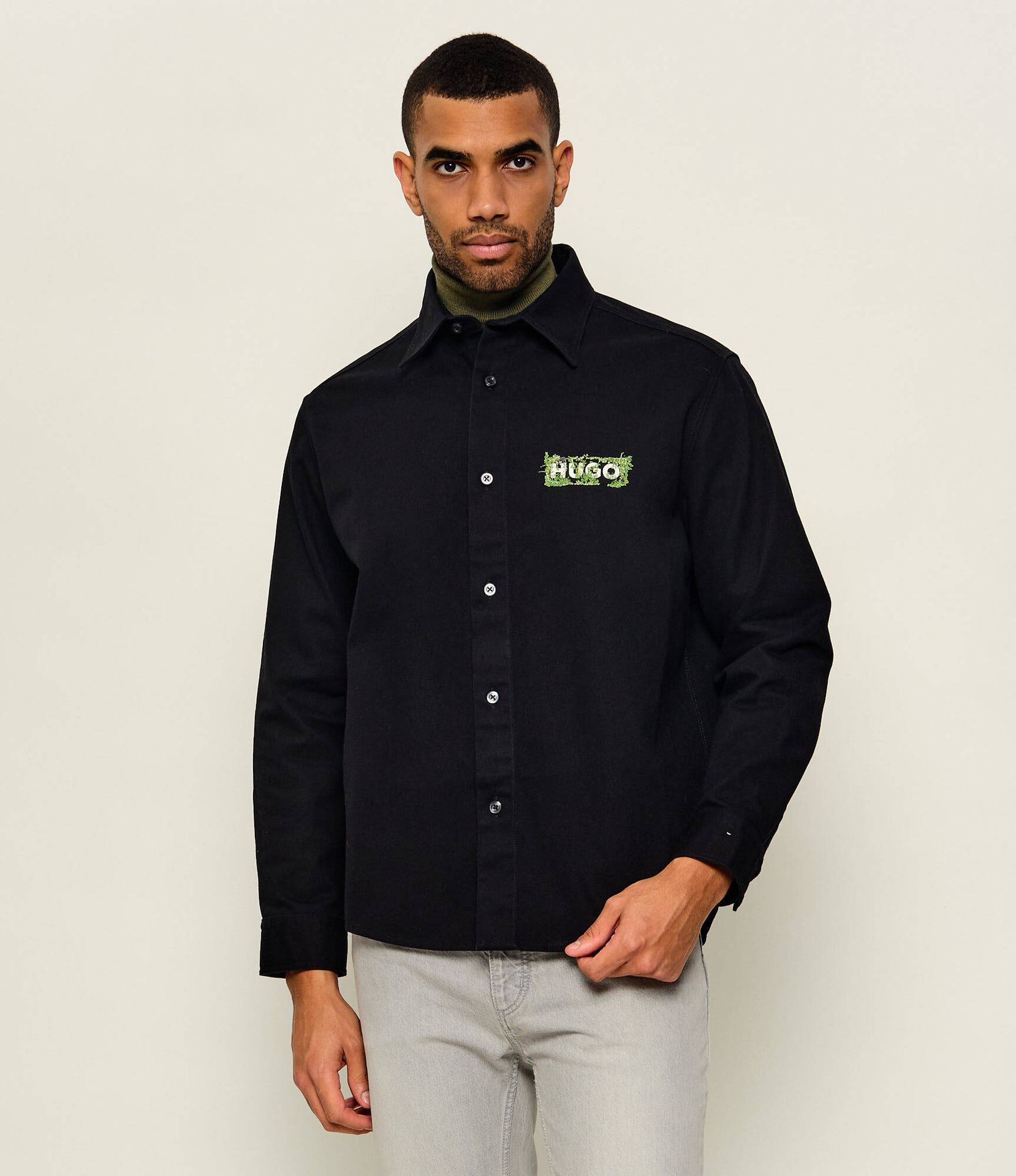 Hugo Blue Jeansowa koszula Ebolt_1 Regular Fit