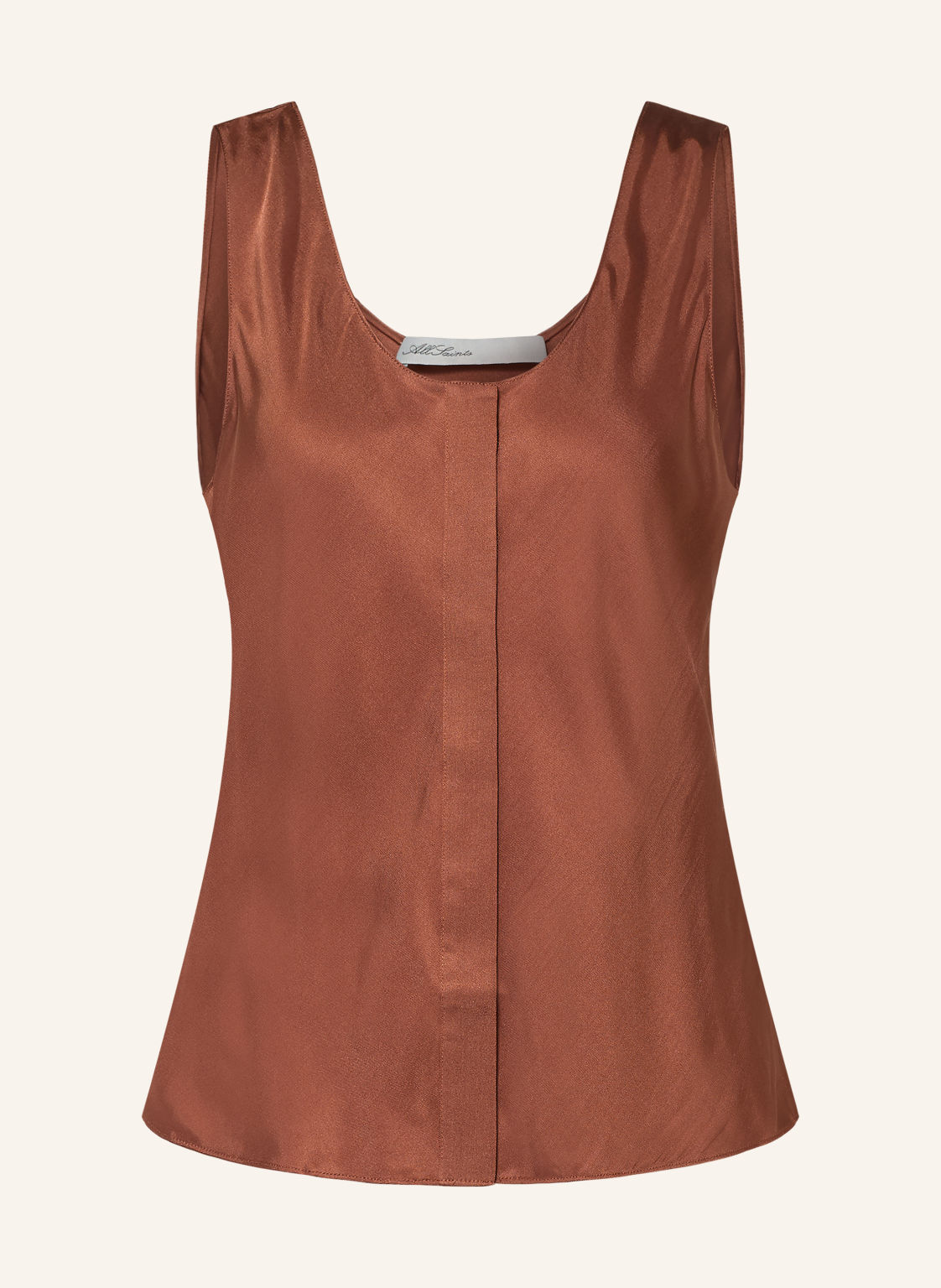 Allsaints Top Koszulowy Milla Z Jedwabiem rot