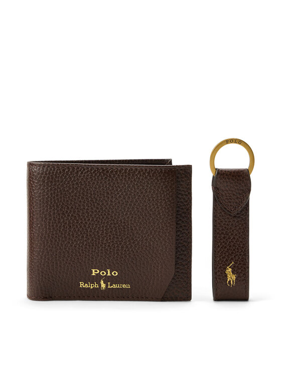 Polo Ralph Lauren Zestaw portfel i brelok Pbl Gftbx 2-Gbx 405974635002 Brązowy ciemny