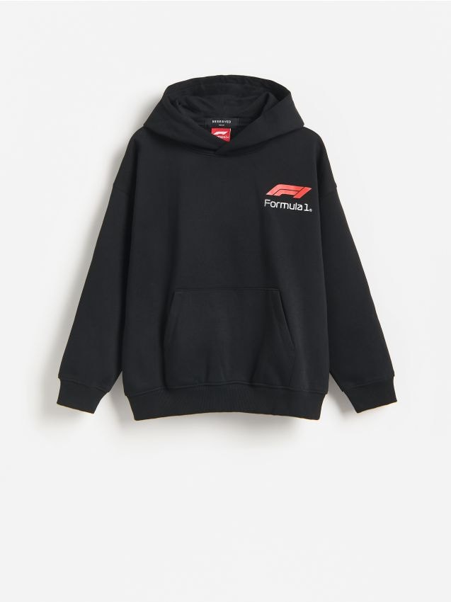 Reserved - Bluza z kapturem F1 - czarny