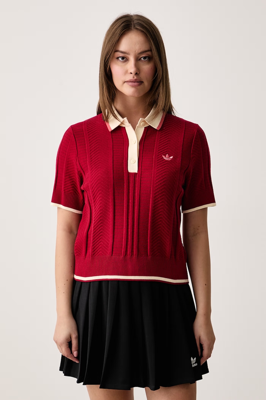 adidas Originals Cable Knit polo swetrowe z wiskozą damskie