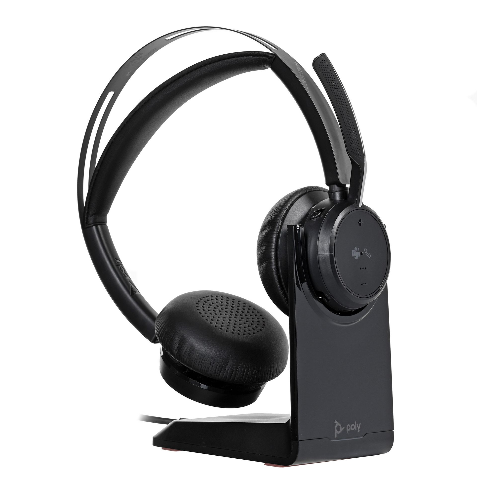 Poly Voyager Focus 2 z certyfikatem Microsoft Teams USB-C-C Headset + USB-C/A Adapter + podstawka ładująca A4HT5AA#AC3