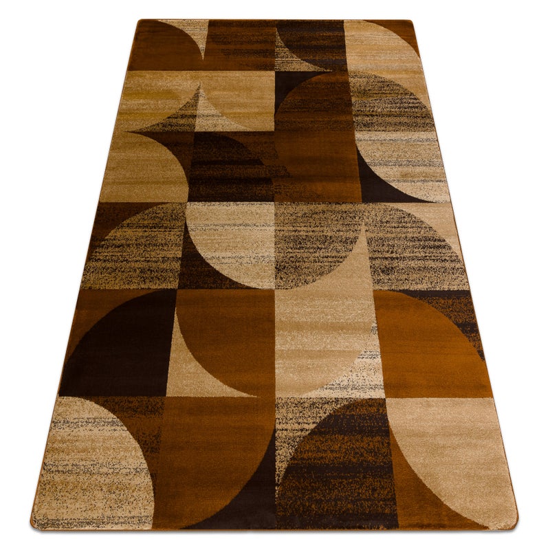 Dywan ROYAL H387 Geometryczny - brązowy / mustard beż 300x400 cm