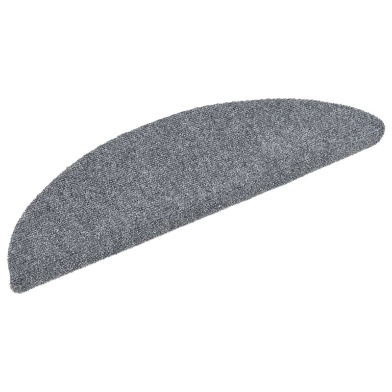 Maty na schody samoprzylepne 15 szt. 56x17x3 cm Jasnoszary półokrągły