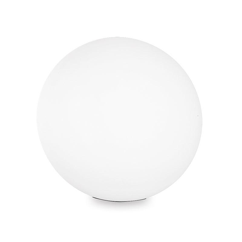 Kulista lampa ogrodowa z białego poliwęglanu, gniazdo E27, IP65, Ø 40–35 cm – Oświetlenie zewnętrzne ścieżek i terenów zielonych – Rossini