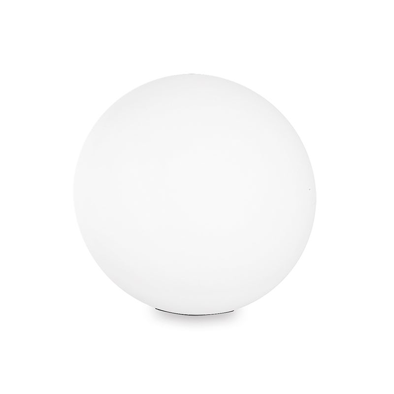 Kulista lampa ogrodowa z białego poliwęglanu, gniazdo E27, IP65, Ø 30 - 26,5 cm - Oświetlenie zewnętrzne ścieżek i terenów zielonych - Rossini