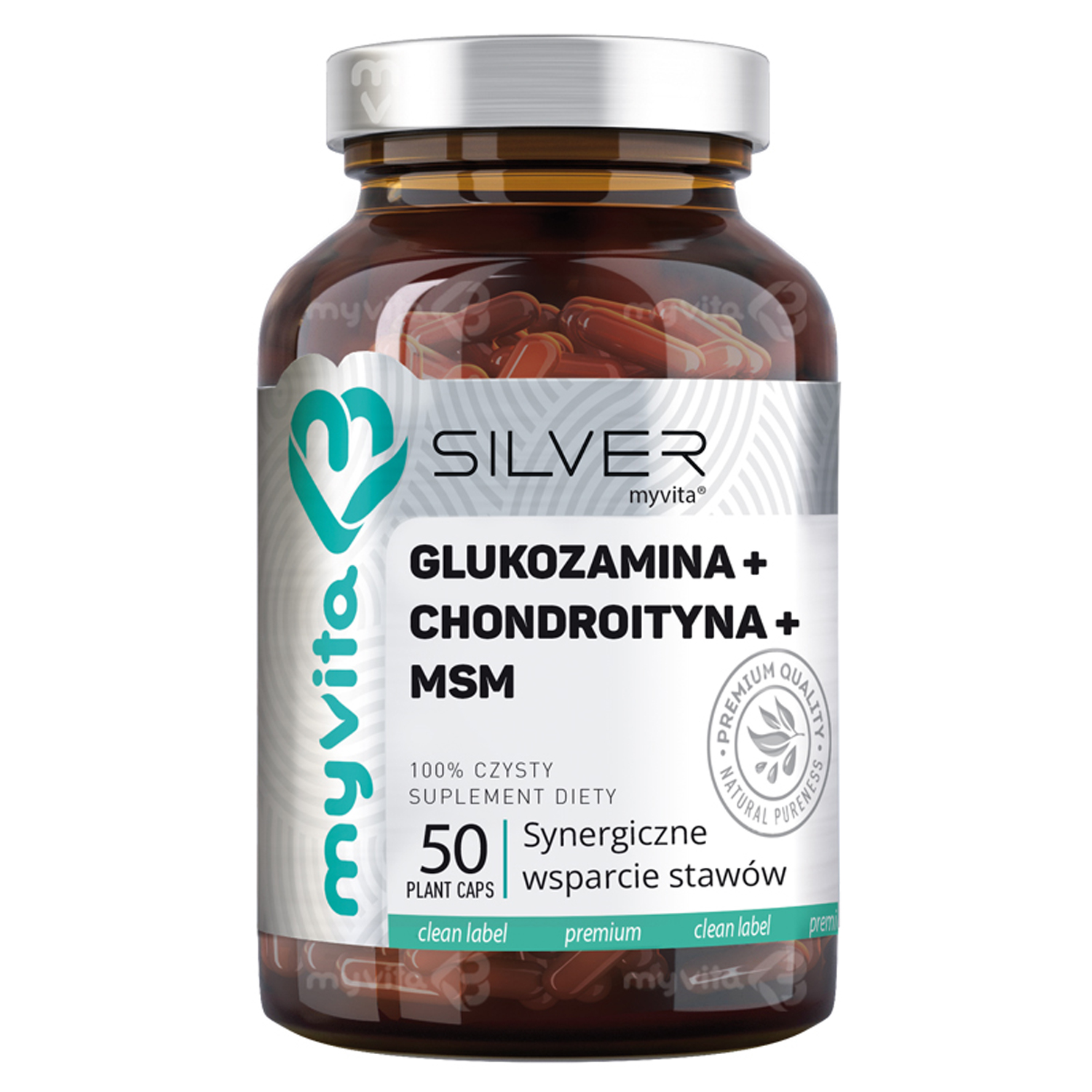 MyVita Silver Glukozamina + Chondroityna + MSM, 50 kapsułek