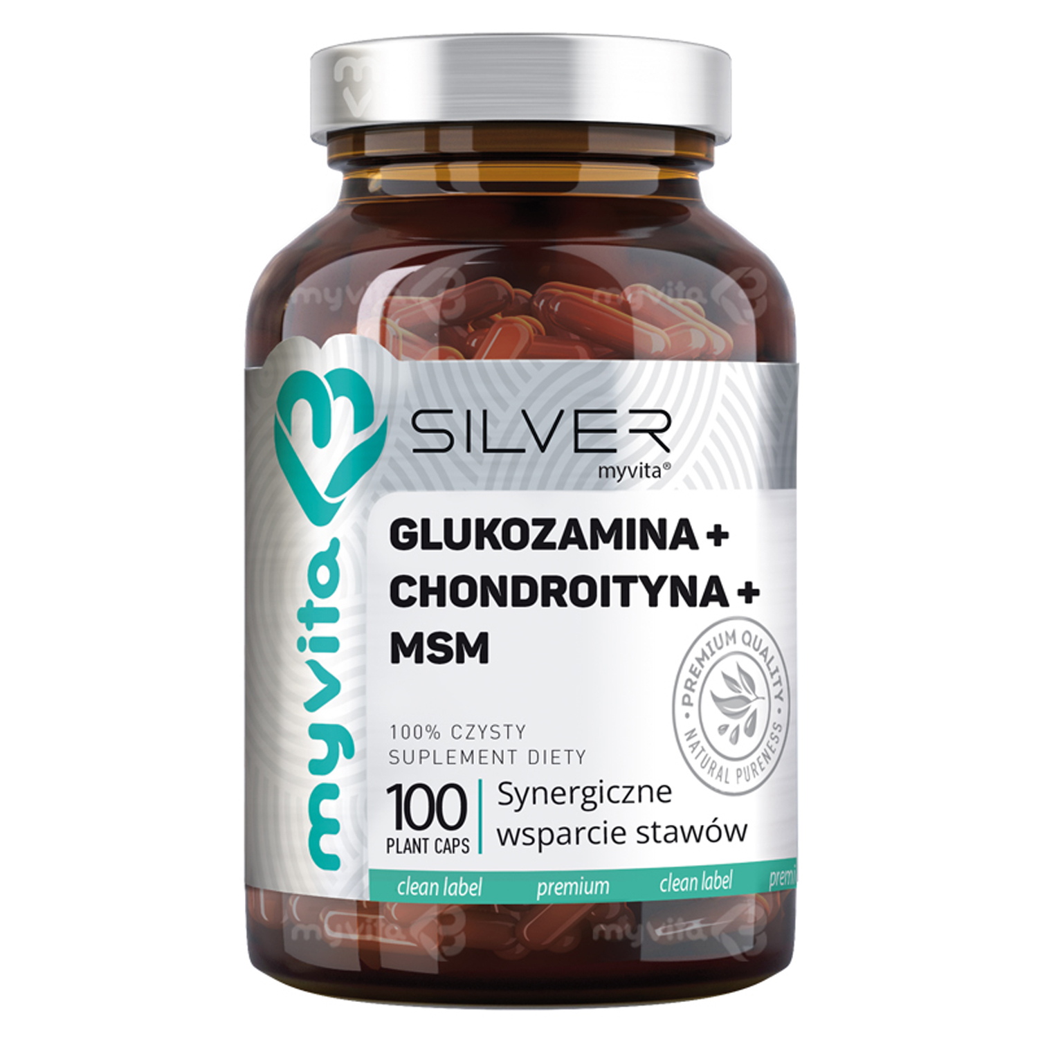 MyVita Silver Glukozamina + Chondroityna + MSM, 100 kapsułek