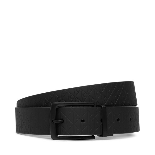 Pasek Calvin Klein Pin Buckle Rbr Aop 35Mm Adj/Rev LV04D7135G Czarny