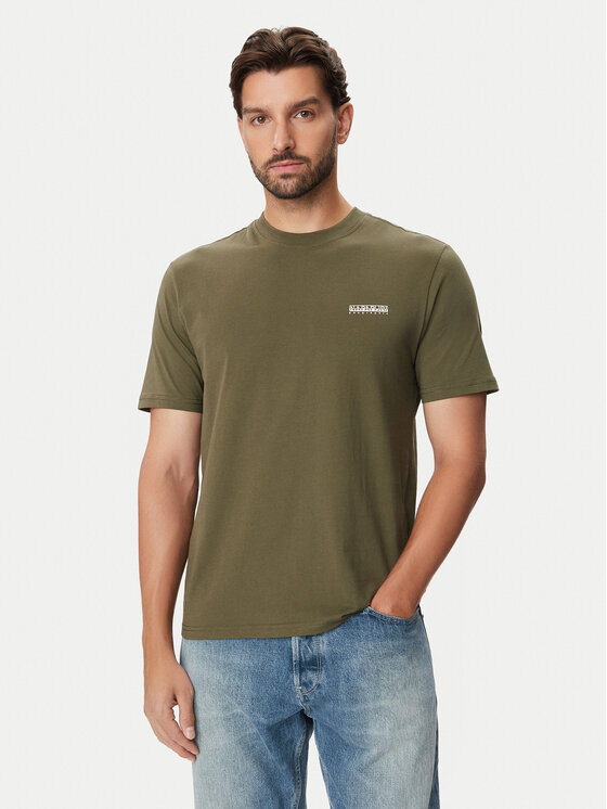 Napapijri T-Shirt NP0A88TR Khaki Regular Fit
