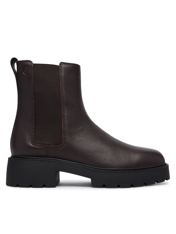 Calvin Klein Sztyblety Chunky Chelsea Boot Lth YW0YW02072 Bordowy