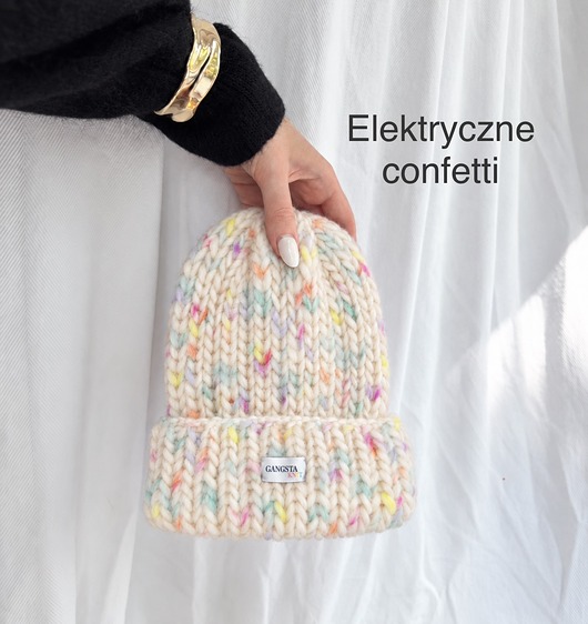 Czapka Lily 100% wełna *elektryczne confetti*