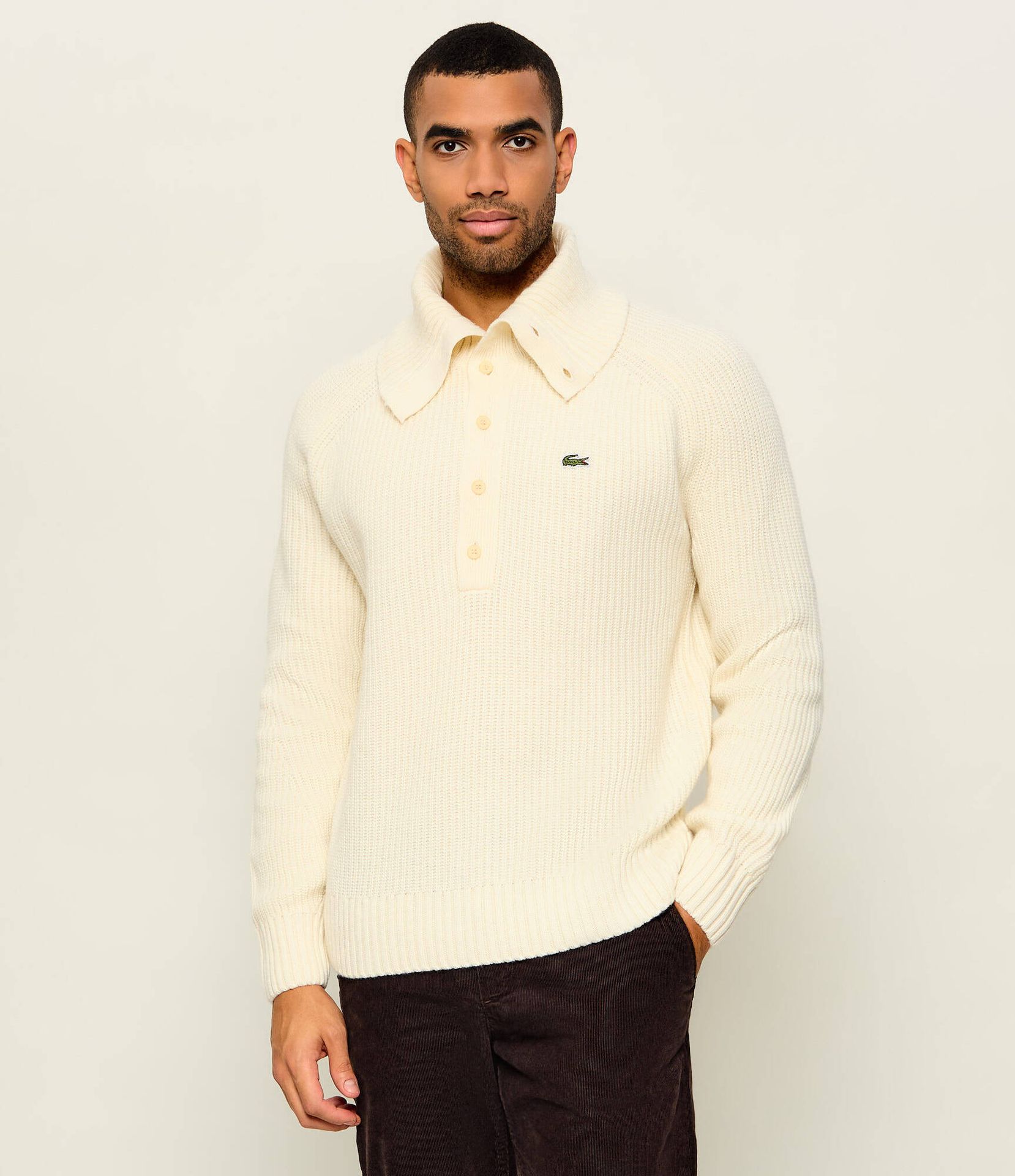 Lacoste Wełniany sweter Classic fit