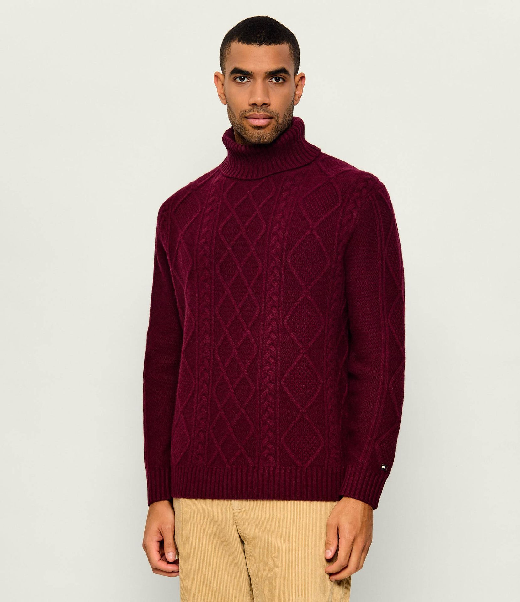 Tommy Hilfiger Wełniany golf Regular Fit z dodatkiem kaszmiru
