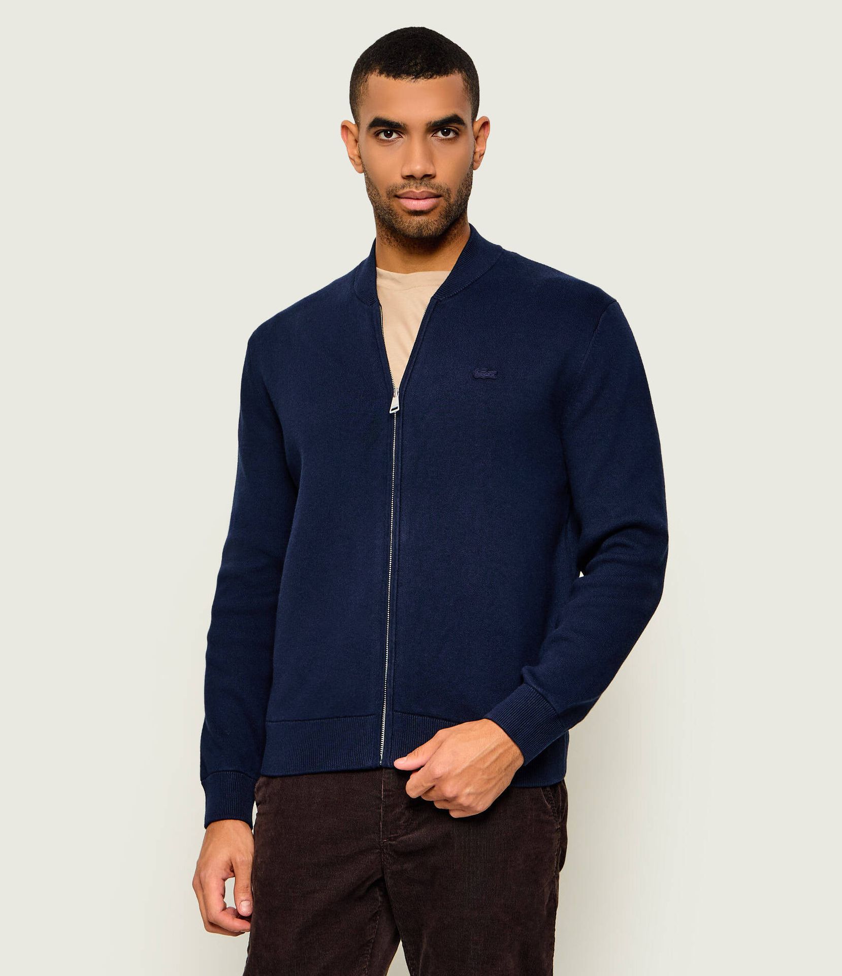 Lacoste Sweter Classic fit z dodatkiem wełny