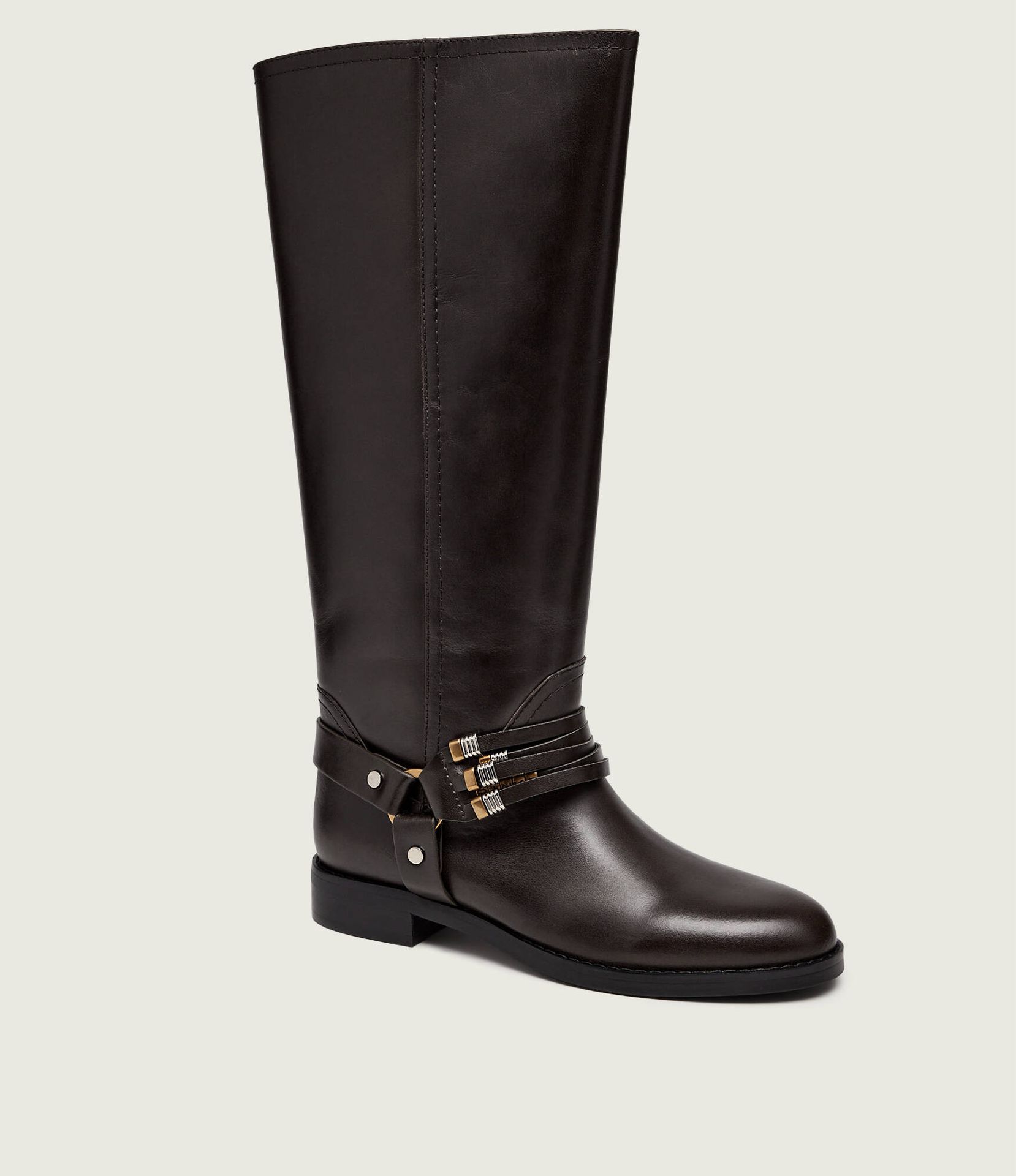 Pinko Skórzane oficerki Cheval 01