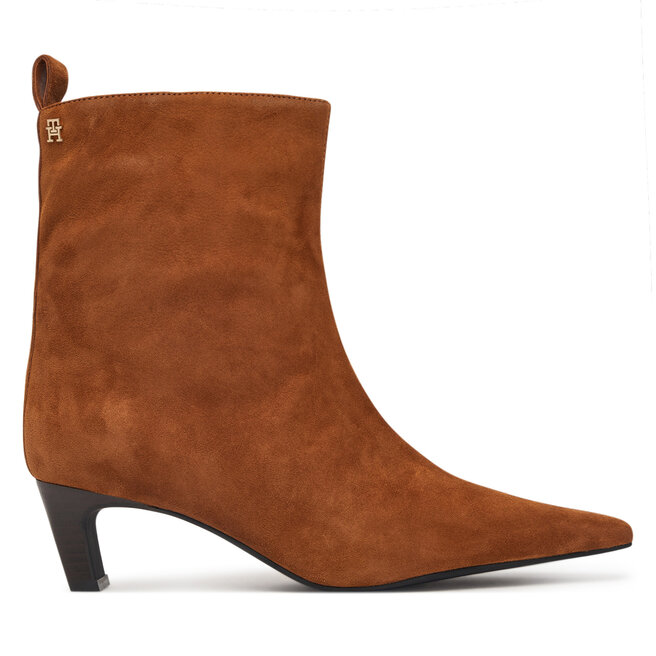 Botki Tommy Hilfiger Kitten Heel Suede Ankle Boot FW0FW09670 Pomarańczowy
