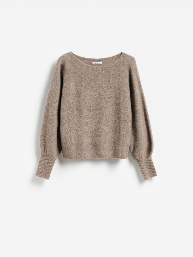 Reserved - Sweter z dodatkiem wełny - brązowy