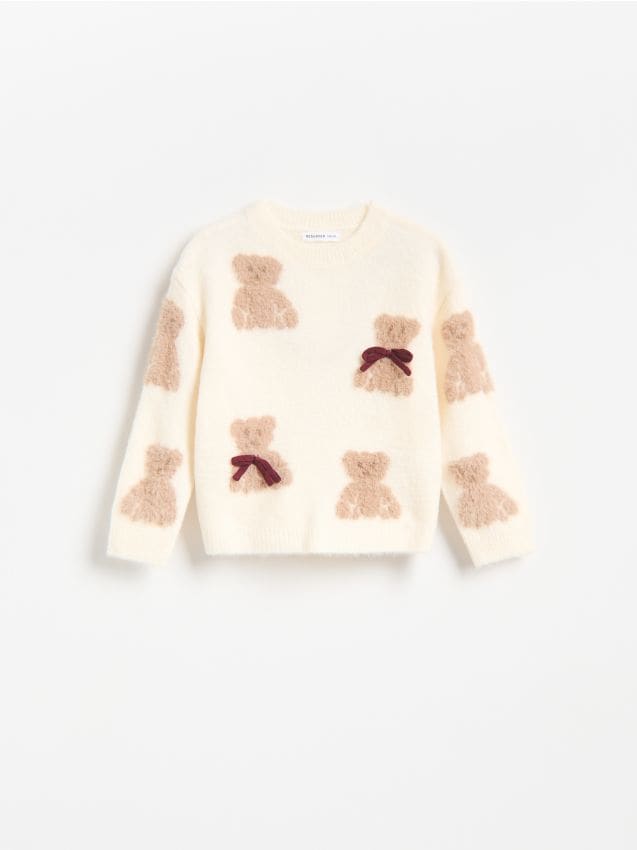 Reserved - Sweter w misie - kremowy