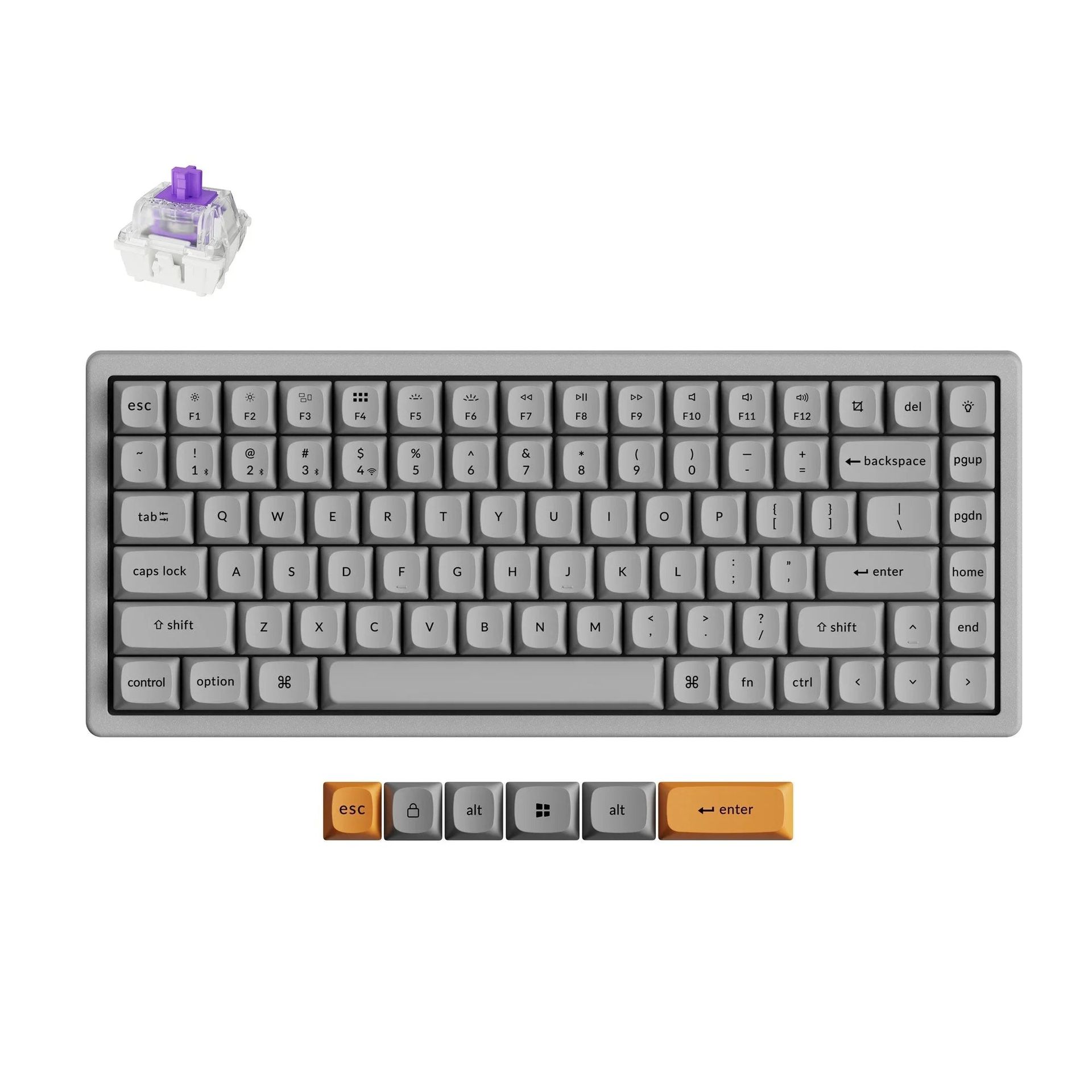 Keychron K2 HE Wireless Magnetic Switch Custom Keyboard Concrete Edition K2H-F1C