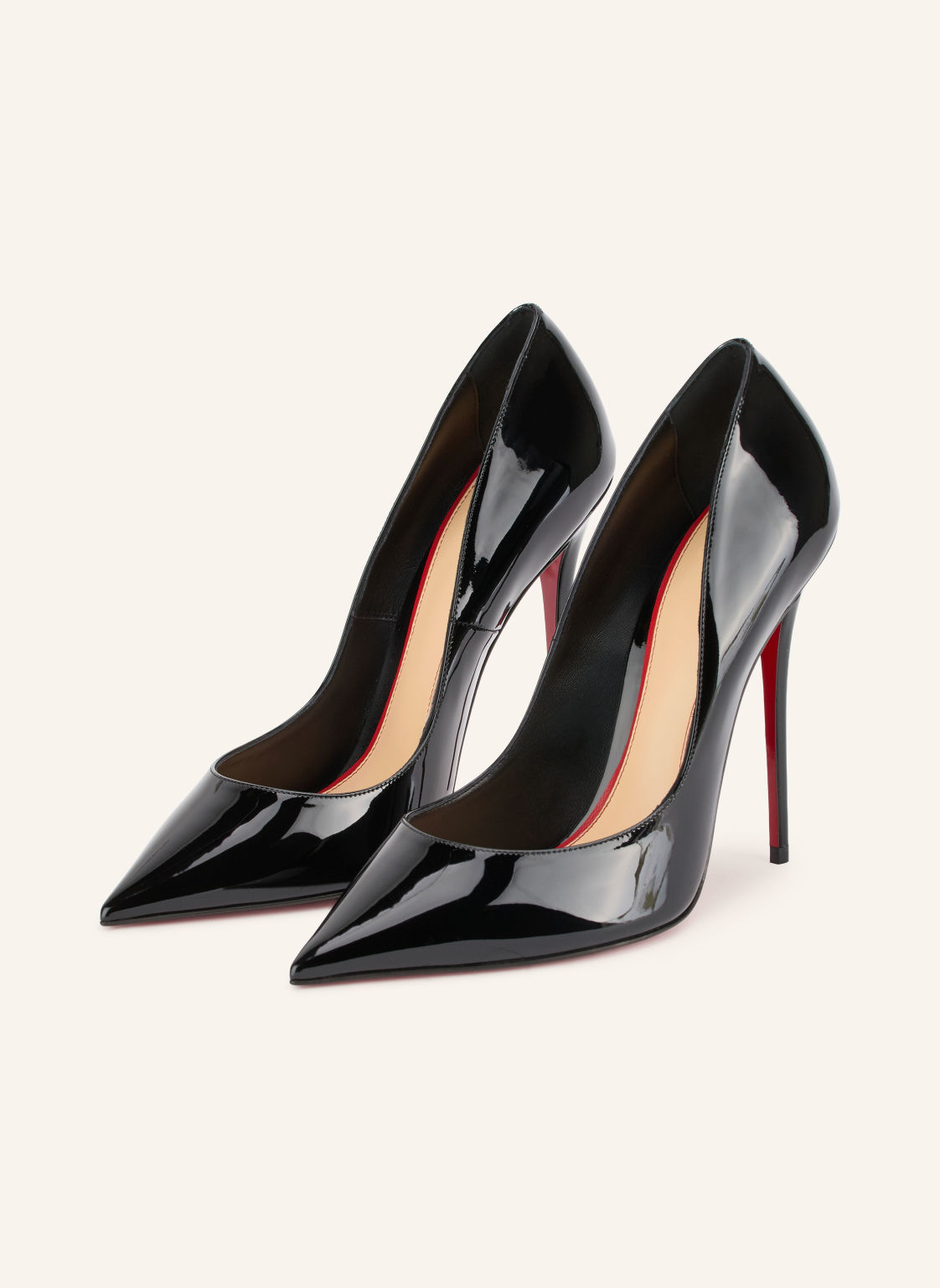 Christian Louboutin Lakierowane Czółenka La Pigalle schwarz