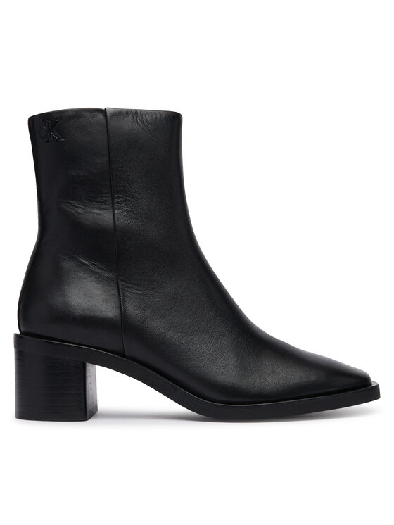 Calvin Klein Botki Block Heel Ank Boot Lth HW0HW03220 Czarny