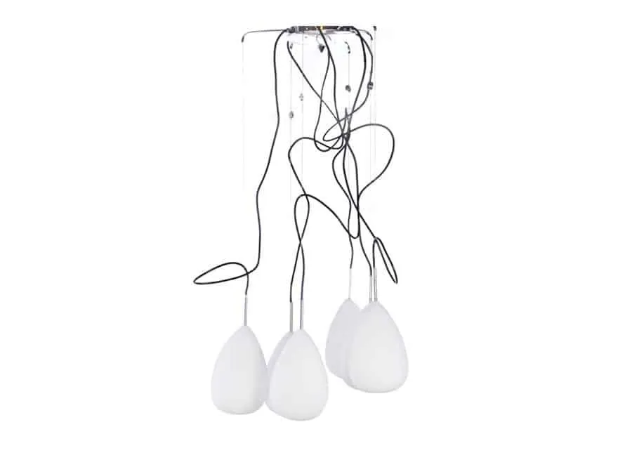 Lampa wisząca szklana biało-chromowa 6-punktowa AZ0157 z serii MIRAGE - Azzardo