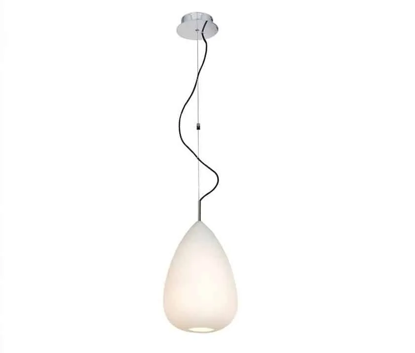 Lampa wisząca szklana biała z chromem 21cm AZ0156 z serii MIRAGE - Azzardo