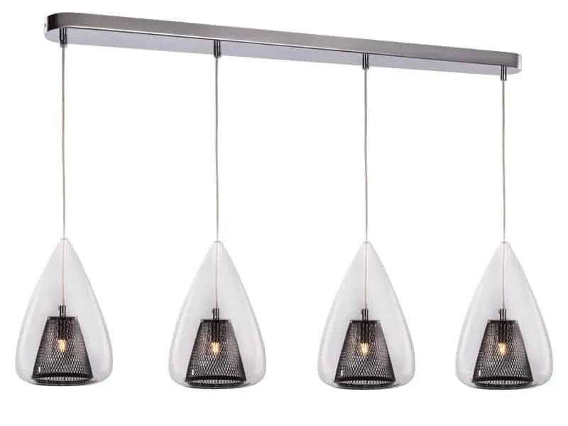 Lampa wisząca szklana przezroczysta 4-punktowa AZ2170 z serii GORDON - Azzardo
